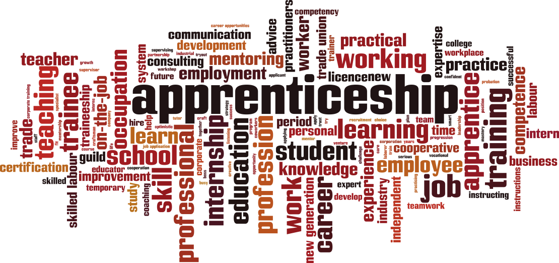 Words that define apprenticeship.