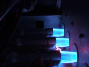 Glow from combustion appliance